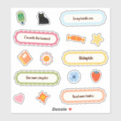 Sticker Pack Lover de lecture de livre de réservation (Feuille)