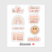 Sticker Pack Motivation esthétique Boho (Feuille)