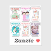 Sticker [Pack] Nous marchons pour les infirmières | Cute N (Feuille)