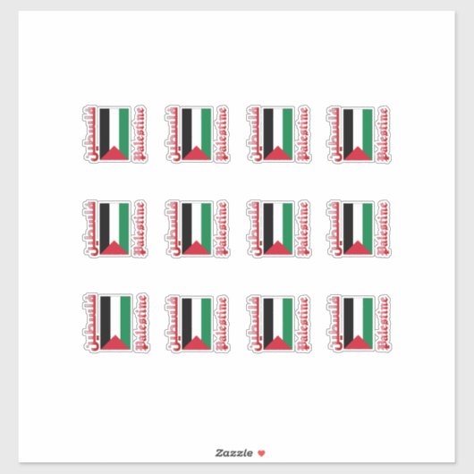 Sticker [Pack] Palestine Drapeau arabe et anglais Drapeau  (Feuille)