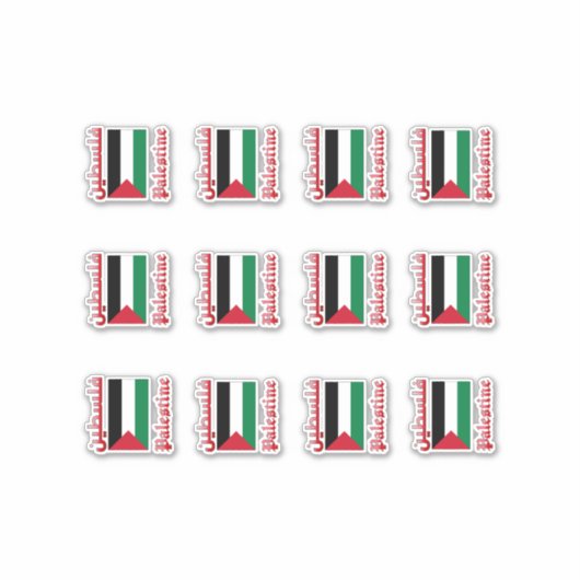 Sticker [Pack] Palestine Drapeau arabe et anglais Drapeau  (Devant)