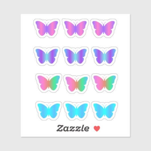 Sticker Pack papillon dégradé (Feuille)