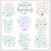 Sticker pack paquet plage plage citation esthétique (Feuille)