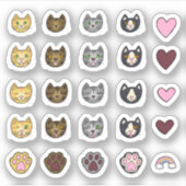Sticker Pack pour chats à main levée paradisiaque (Devant)