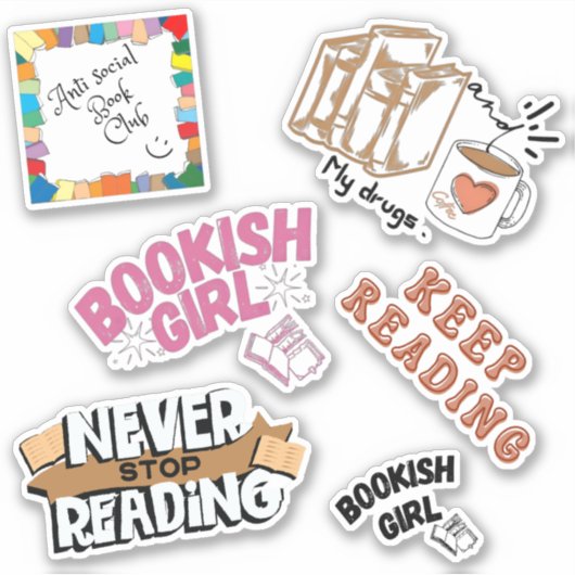 Sticker Pack pour les amateurs de livres (Devant)