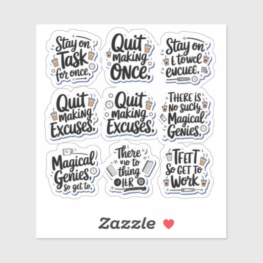 Sticker "Pack Snark de Productivité Sarcastique" (Feuille)