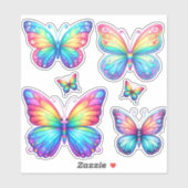 Sticker pack vibrant de papillon (Feuille)