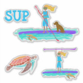 Sticker Paddle-up SUP Tropical Sea Turtle (Devant)