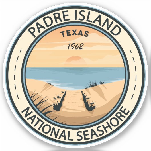 Sticker Padre Island National Seashore Texas Badge (Devant)