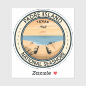 Sticker Padre Island National Seashore Texas Badge (Feuille)
