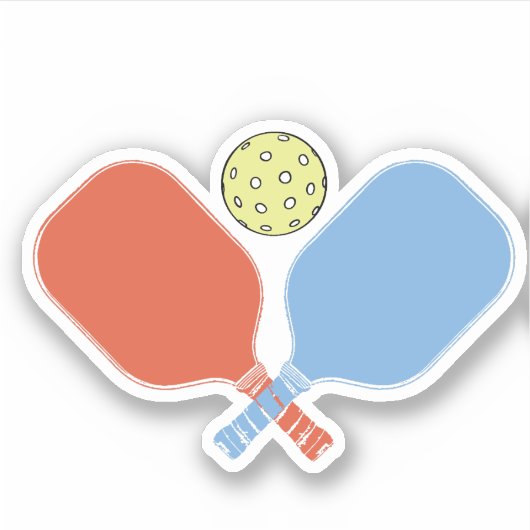 Sticker Pagaie de Pickleball Orange et Bleu (Devant)