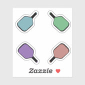 Sticker Pagaies de Pickleball colorées (Feuille)