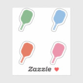Sticker Pagaies de Pickleball colorées (Feuille)