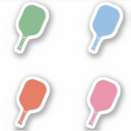 Sticker Pagaies de Pickleball colorées (Devant)