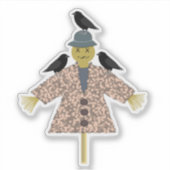 Sticker Paille d'Halloween Scarecrow et Ravens (Devant)