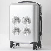 Sticker Pailleté Argent Cercles 6" 40e Anniversaire (Sur valise)