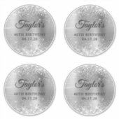 Sticker Pailleté Argent Cercles 6" 40e Anniversaire (Devant)