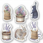 Sticker Paillette de fleurs Hydrangea Lavender ferme lapin (Devant)