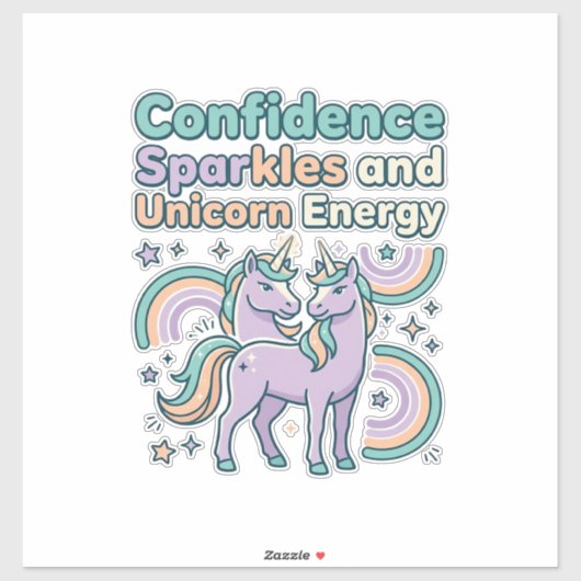 Sticker Paillettes de Confiance de Licorne et Conception d (Feuille)