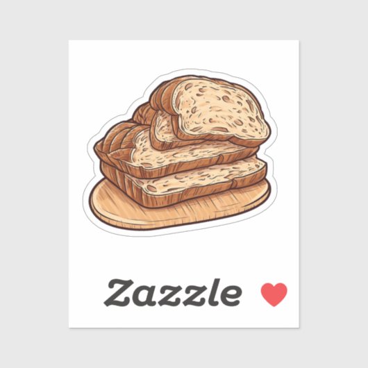 Sticker Pain de dessin animé (Feuille)