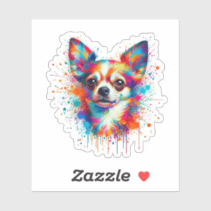 Sticker Paint Splatter Chihuahua