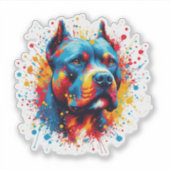 Sticker Paint Splatter Pitbull (Devant)