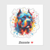 Sticker Paint Splatter Pitbull (Feuille)