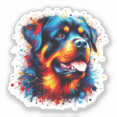 Sticker Paint Splatter Rottweiler (Recto)