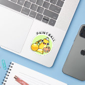 Sticker Paintball Funny Paint Pun (Ordinateur portable avec iPhone)