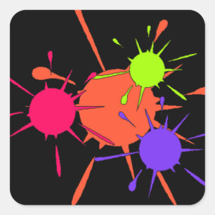 Sticker Paintball Party Colorful Splates Peinture