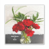 Sticker Painted Red Roses on Black and White Background (Devant)
