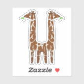 Sticker Paire De Mignonnes Giraffes (Feuille)