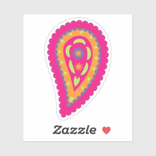 Sticker Paisley coloré (Feuille)