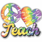 Sticker Paix Amour Enseigner Coloré (Devant)
