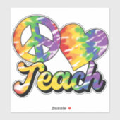 Sticker Paix Amour Enseigner Coloré (Feuille)