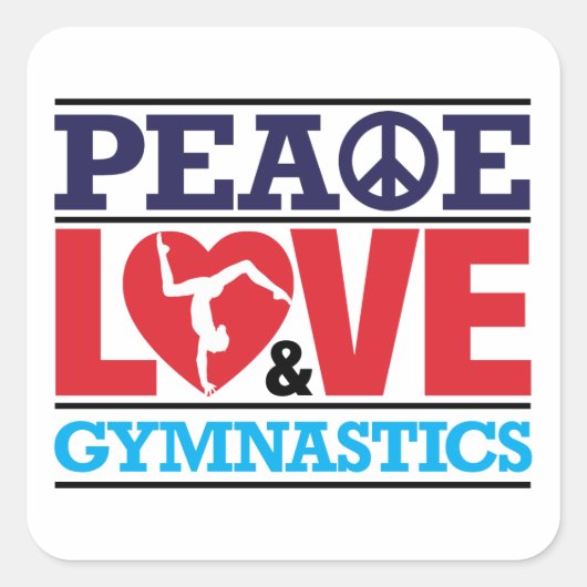 Sticker Paix, Amour et Gymnastique (Devant)