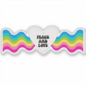 Sticker Paix et amour arc-en-ciel (Devant)