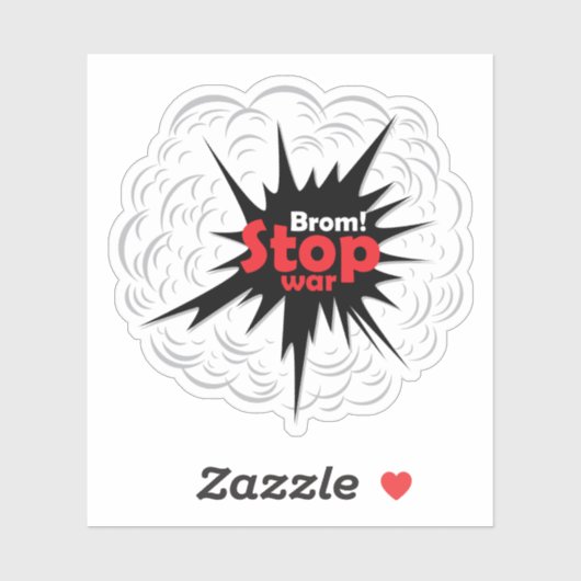 Sticker Paix mondiale ! Arrêter la guerre (Feuille)