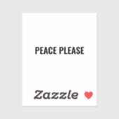 Sticker Paix s'il vous plaît blanc noir simple manifestati (Feuille)