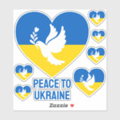 Sticker Paix textuelle à l'Ukraine (Feuille)
