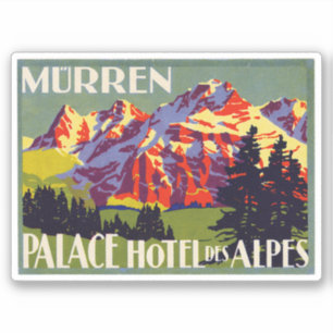 Sticker Palace Hotel Des Alpes Murren Suisse