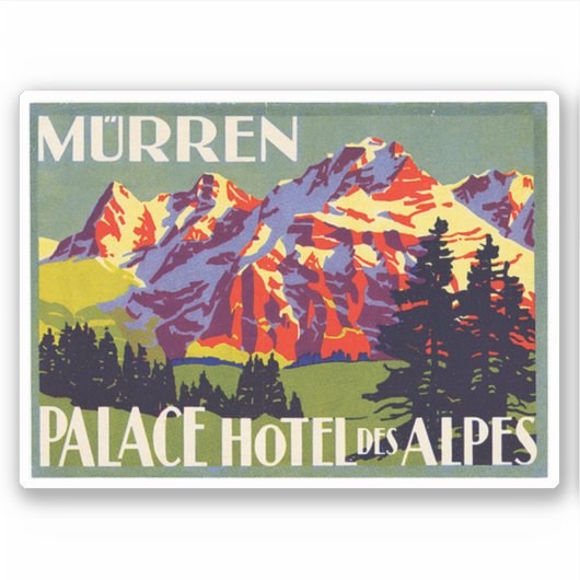 Sticker Palace Hotel Des Alpes Murren Suisse (Devant)