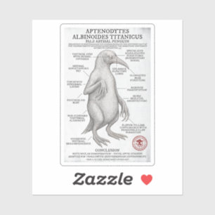 Sticker Pale Abyssal Penguin (Miskatonic Antarctic Survey)