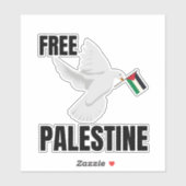 STICKER PALESTINE LIBRE AVEC PAIX DOVE (Feuille)