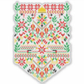 Sticker Palestine Tatreez Broderie traditionnelle (Devant)