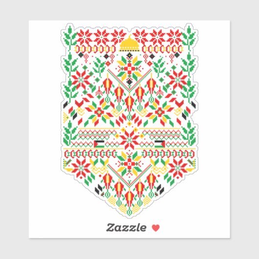 Sticker Palestine Tatreez Broderie traditionnelle (Feuille)