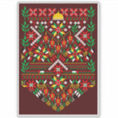 Sticker Palestine Tatreez Broderie traditionnelle (Devant)