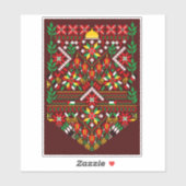 Sticker Palestine Tatreez Broderie traditionnelle (Feuille)