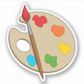 Sticker Palette Artiste avec pinceau (Devant)