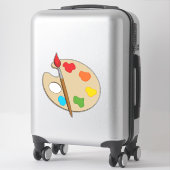 Sticker Palette Artiste avec pinceau (Sur valise)